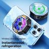X60A Chladicí ventilátor na mobilní telefon Magnetický polovodičový chladič telefonu s bezdrátovým nabíjením RGB osvětlení Nastavitelné úrovně chlazení