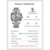 POEDAGAR Top Luxury Men Watch Automatic Date Week Man Wristwatch Hollow Tourbillon Mechanical Stainless Steel Watches