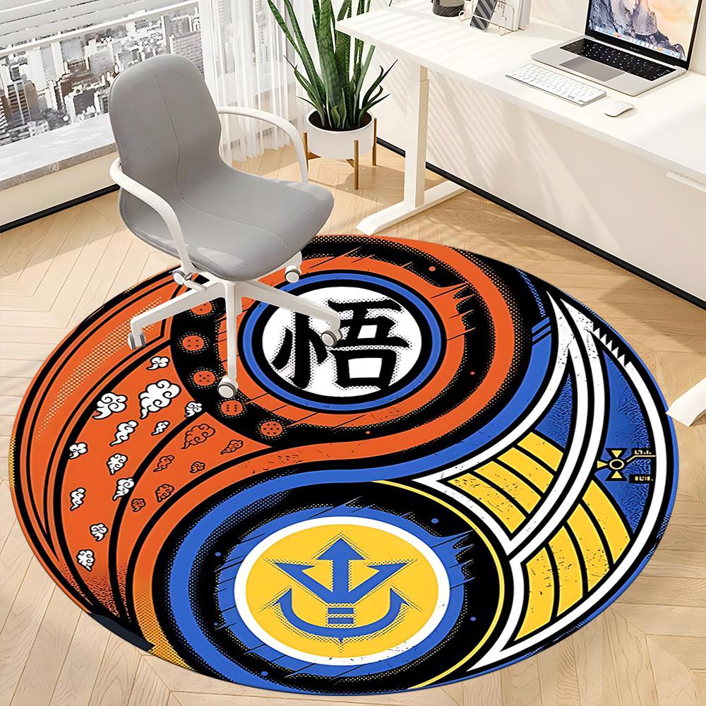 1pc Dragon Ball YinYang Symbols Office Round Area Rug, Indoor Mat Suitable For Office,Bedroom Living Room Home Decor, Room Deco a0926