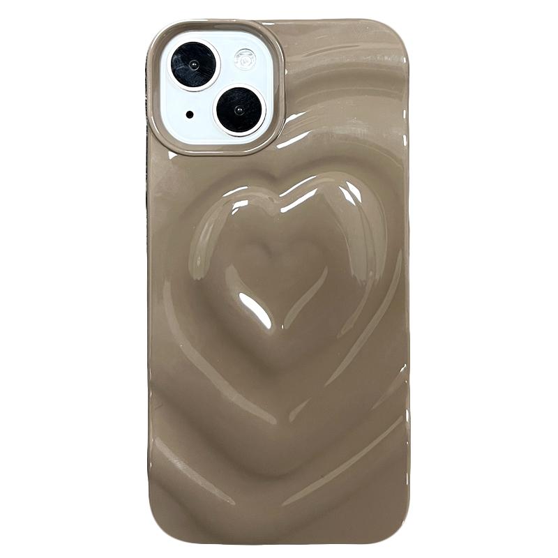Retro Folds 3D Love Heart Case For For Iphone 13 11 12 14 1 16 17 Pro Max 17 Air Soft Shockproof Cover Bumper