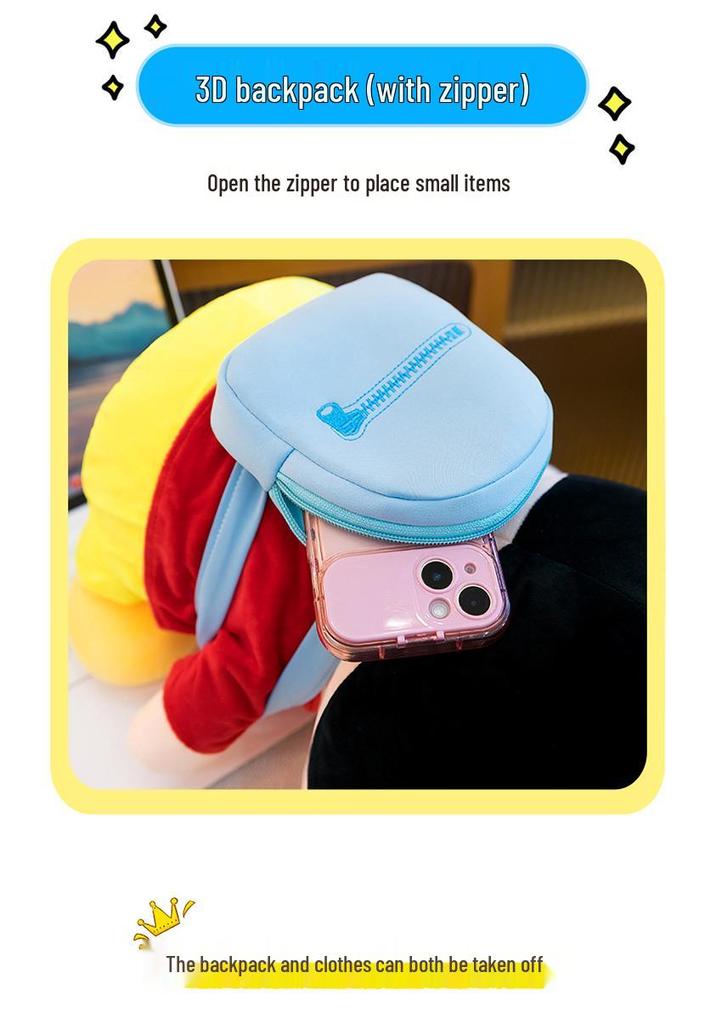 Shin-chan Plush Doll Backpack Style - Cute Anime Pillow Gift for Girlfriend's Birthday