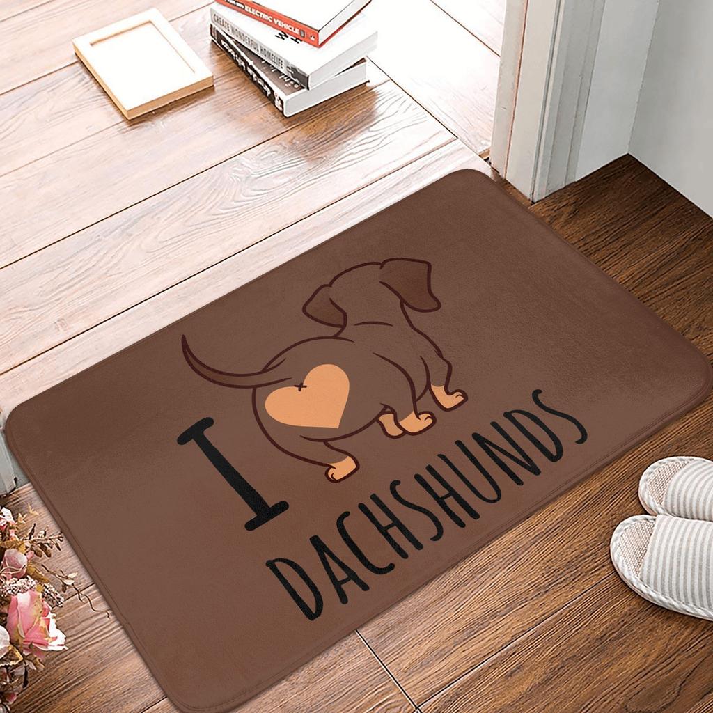 Dachshund Love Doormat Mat Anti-Slip Wiener Badger Sausage Dog Bathroom Kitchen Toilet Rug Carpet 40*60cm