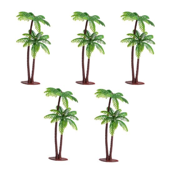 5Pcs Mini Coconut Palm Tree Modelo Planta DIY Paisagem Bonsai Decoração de casa de bonecas