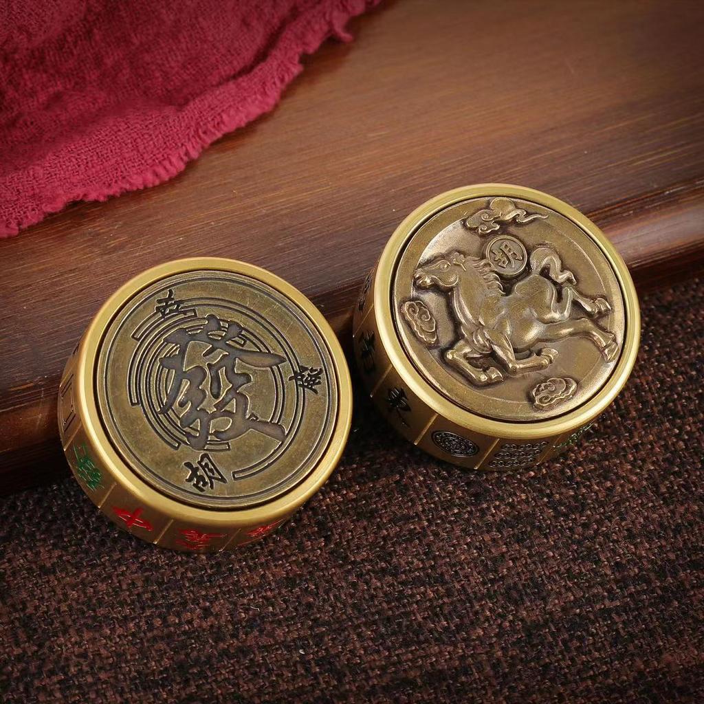 Handheld Desktop Copper Ornament Playing Mahjong Fidget Spinner Instant Win Stress Relief Wholesale for Str