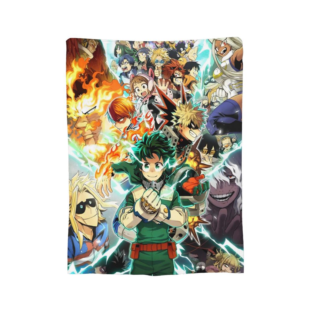 My Hero Academia Blankets Fleece Anime Warm Throw Blankets for Car Sofa Couch Bedroom Quilt