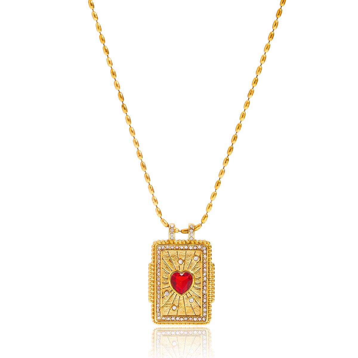 

Yori Shiny Stainless Steel Heart Cubic Zirconia Pendant Necklace for Women Popular Chic Women Korean Chic Jewelry Accessories золотистый