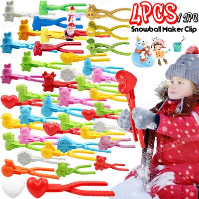 4/1ks Cute Bear Duck Snowball Clip Maker sněhových koulí Kreativní sněhové koule Formička na sníh pro děti Venkovní sportovní hračky na sníh