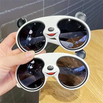 Funny Panda Sunglasses Cute Cartoon Children'S Sun Glasses For Boys Girls Silicone Outdoor Uv400 Shades Protection Eyeglasses