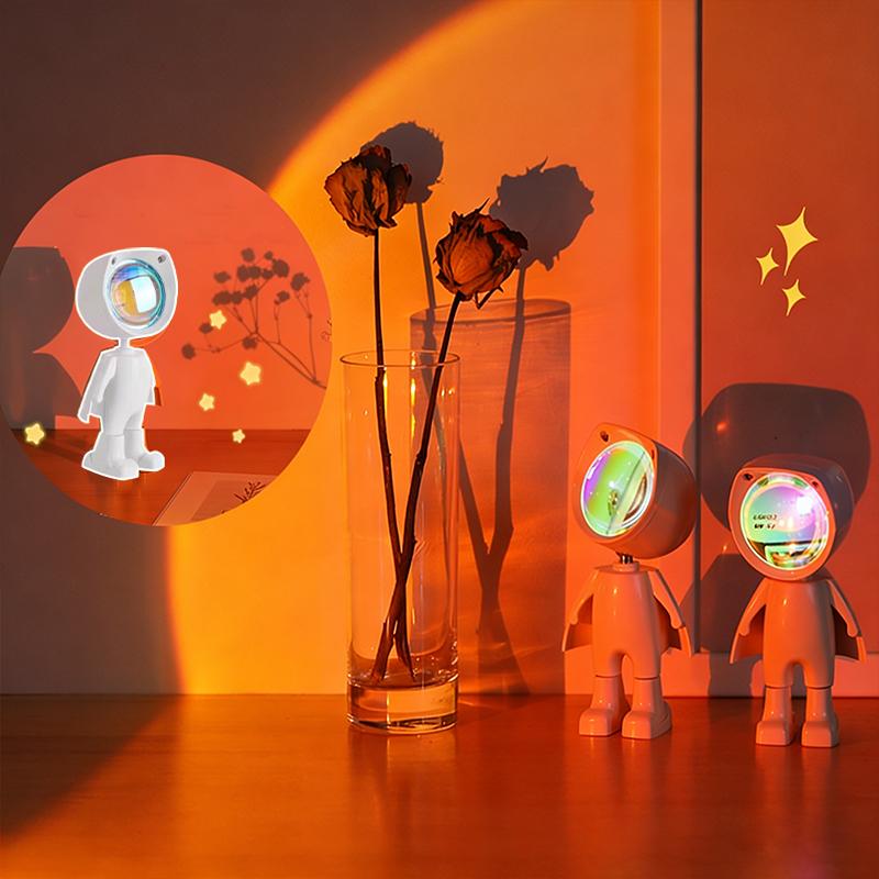 Mini Mushroom Night Light,Rechargeable LED Sunset Projection Lamp,Romantic Desktop Nightlight,Home Decor,Bedroom,Nursery,Gift