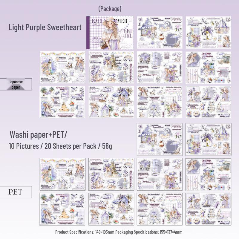 Sweetheart Girl Sticker Book: Large Die-Cut Cute Characters for Journal DIY & Collage.