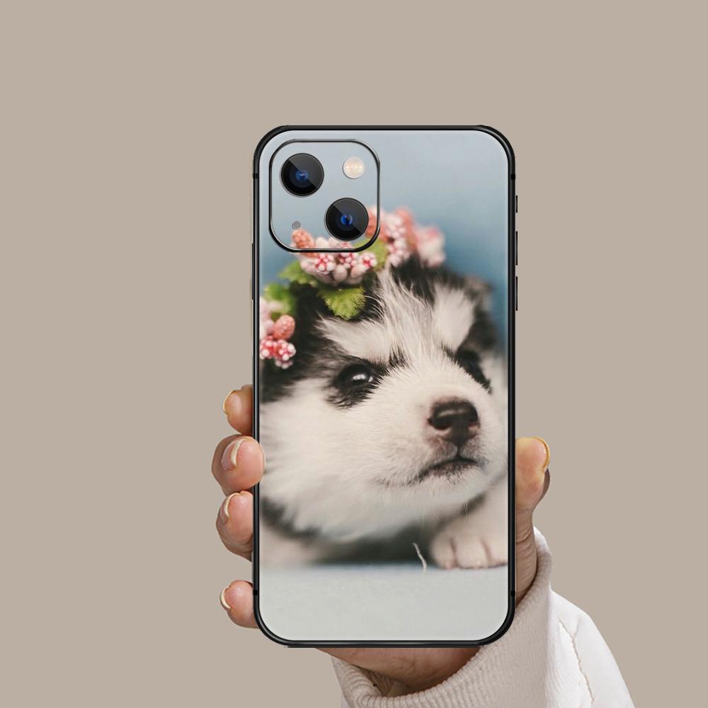 Siberian Husky Cute Dog Phone Case For Iphone Xiaomi Mi Redmi Samsung Galaxy Note S 9 10 11 12 13 22 Pro Max Plus Uitra Black TPU Soft Mini