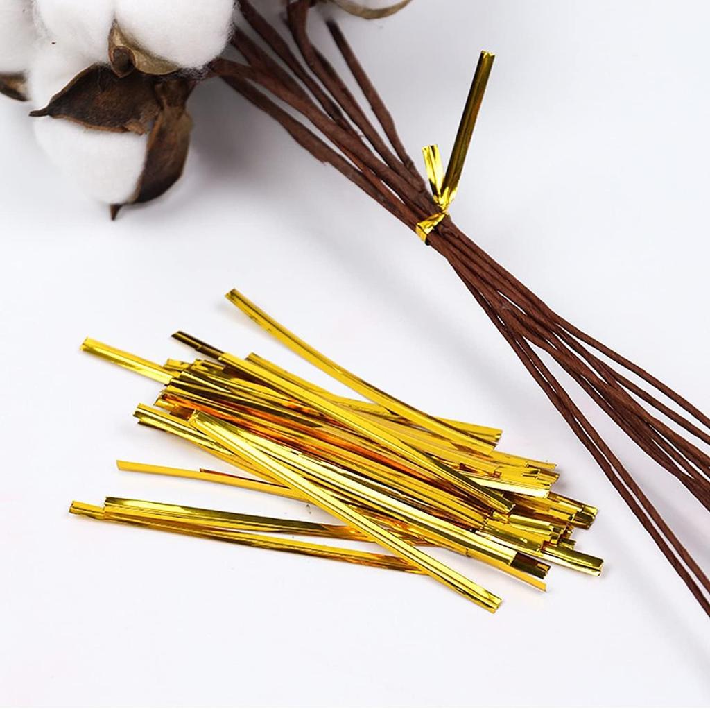 Reusable Metal Twist Ties Gold Silver Crafts Binding Wire for Candy Treat Bags Party Gifts Wrapping Ribbon Tie Plant Flower Ties