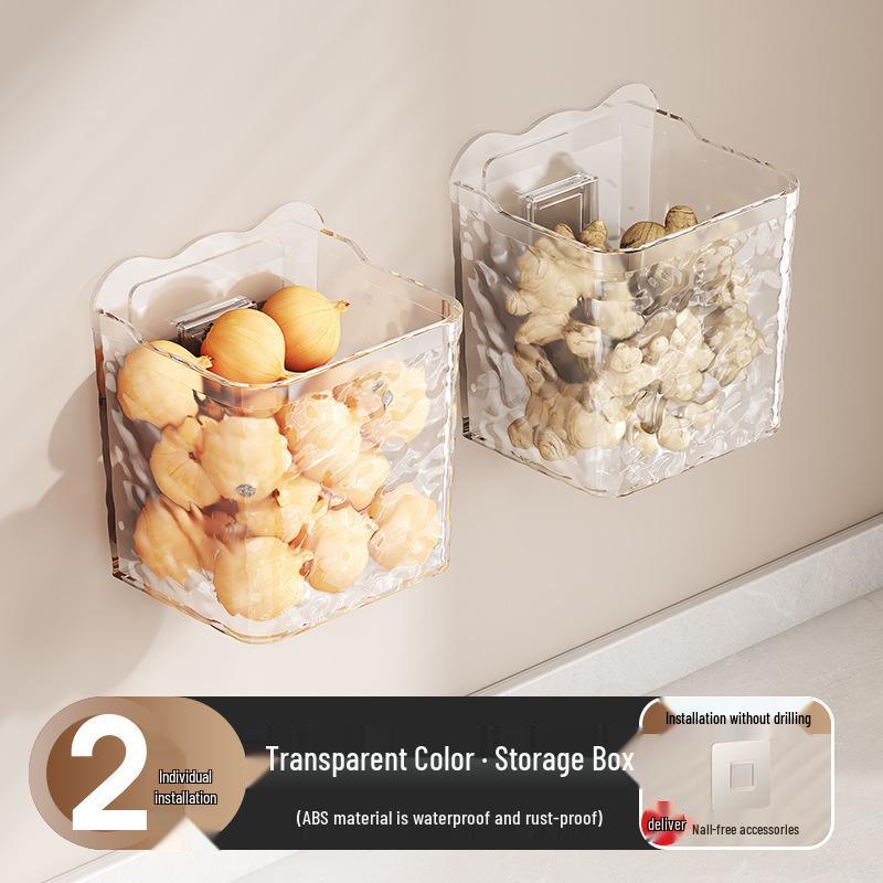 Wall-Mounted Kitchen Storage Basket for Spices & Gadgets