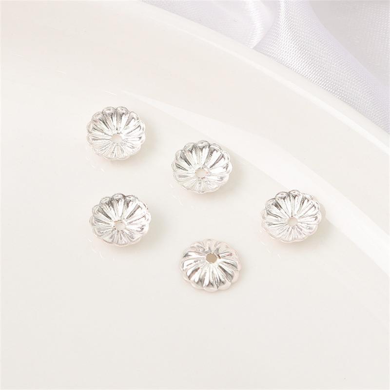 14K Gold Filled Flower Cap Bracelet DIY Jewelry Accessories with White Gold Beaded Spacers