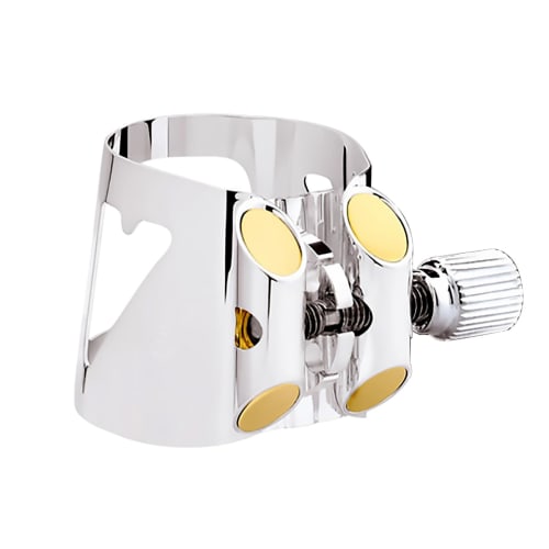 Vandoren Optimum Bb Clarinet Ligature with Plastic Cap (LC01P), Silver Plated
