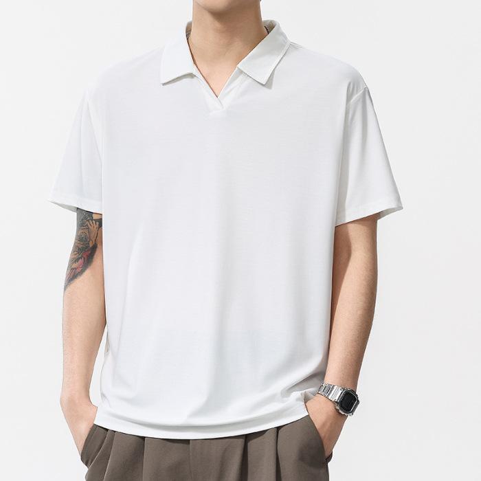 Summer Men's New Polo Shirt Men's Knitted Short-sleeved Fabric Business Men's Short-sleeved