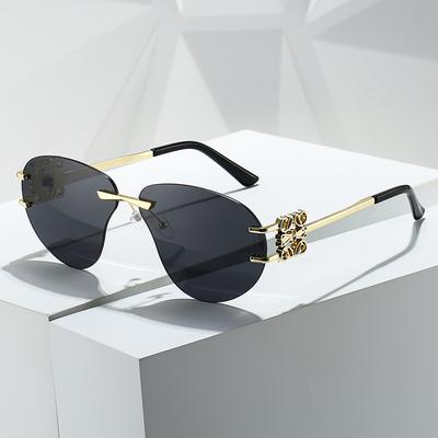 Oversized Pilot Sunglasses Men Trendy Fashion Vintage Rimless Brand Sun Glasses Women Outdoor Male Driving UV400 Eyewear