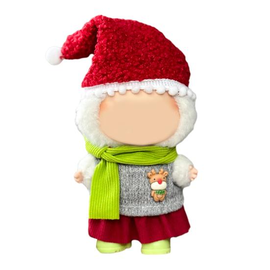 Christmas Costume Set 17cm Doll Outfit Santa Claus Clothes Santa Hat Dress Accessories Cute Dress Up Costume Set for Xmas Holiday Winter Gifts