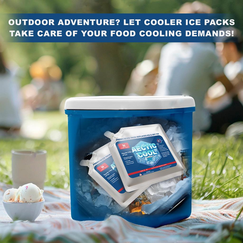 HomeTimes 4 PCS Reusable Ice Packs for Cooler & Lunch Box Leak-proof Flexible Packs for Food, Perfect for Camping, Fishing