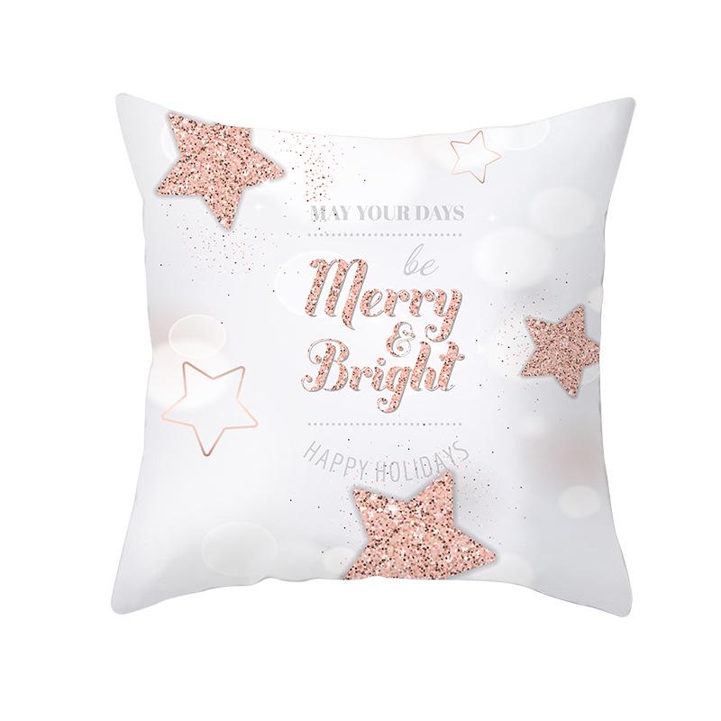 Peach Skin Snowflake Cushion Cover Christmas New Sofa Pillow Cover Home Pillow Cover Home