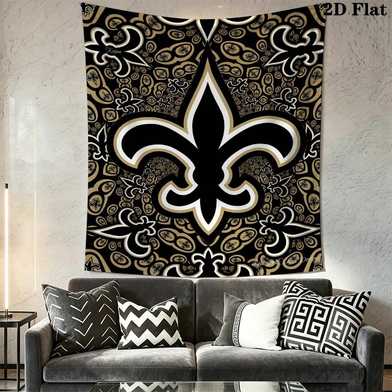 New Orleans Saints Wall Tapestry Aesthetic Wall Hanging Printed Fabric Blanket Decorative Tapestries for Bedroom Living Room Home Decor