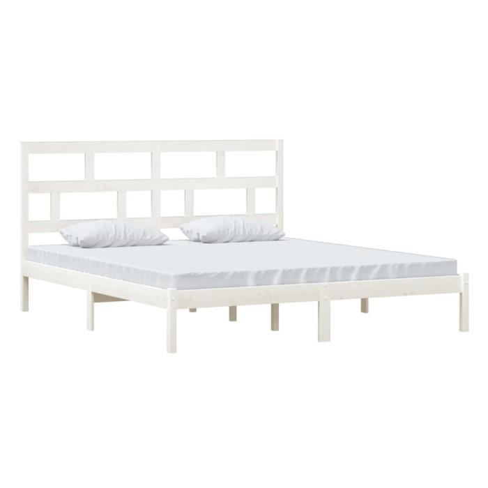 VidaXL Bed Frames White Solid Wood 180x200 Cm Super King 3101234