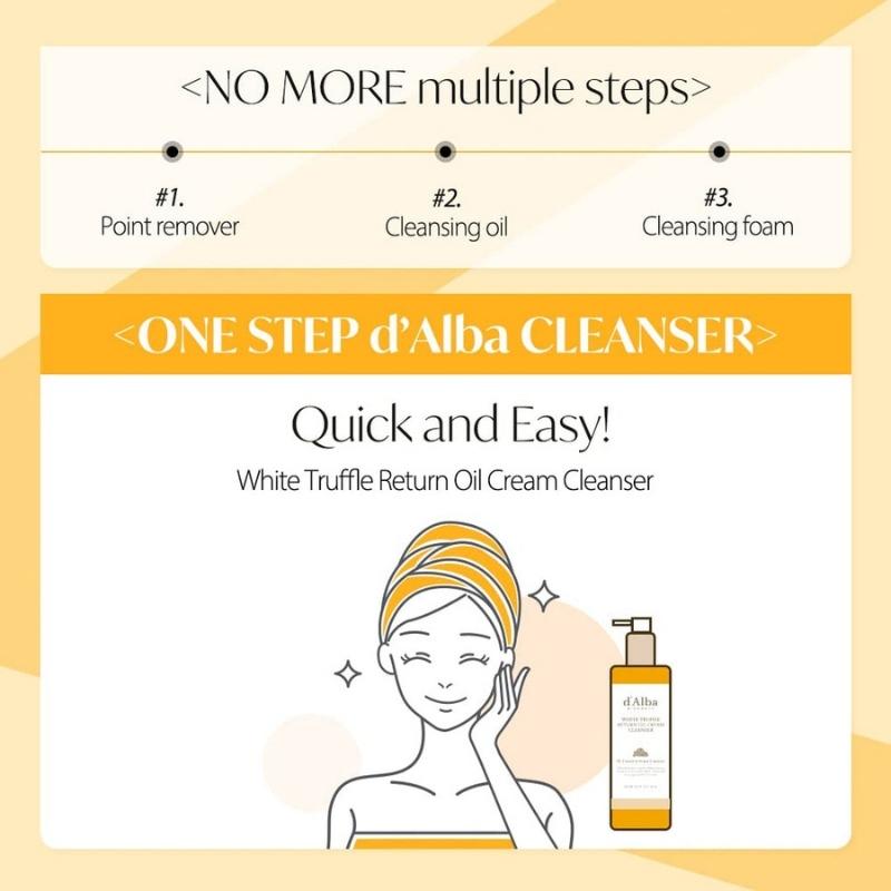 d'Alba White Truffle Return Oil Cream Cleanser (100ml, 160ml / 3.38 Fl. Oz, 5.41 Fl. Oz)