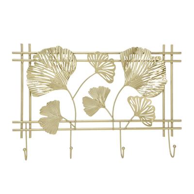 Wall Coat Rack Gingko Leef Design Premium Metal Sturdy Durable Elegant Style Fashionable Wall