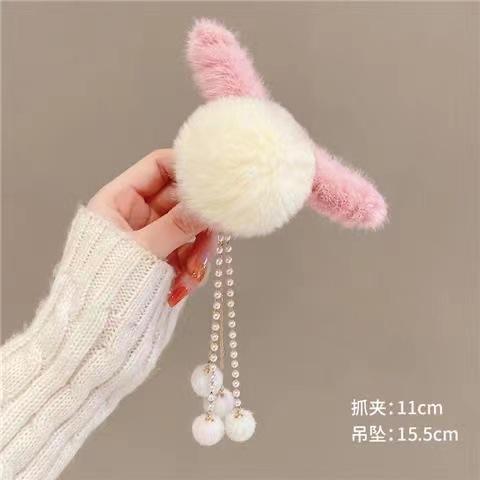 Winter Love Heart Plush Claw Clip Temperamental Tassel Hair Clip Fashion Girls Hair Accessories Clip