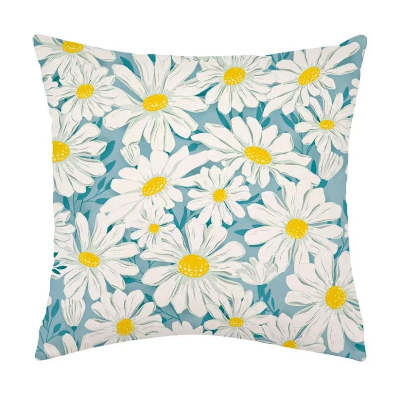 New Tropical Plant Leaves Rainforest Chrysanthemum Linen Living Room Sofa Home Cushion Pillow Case