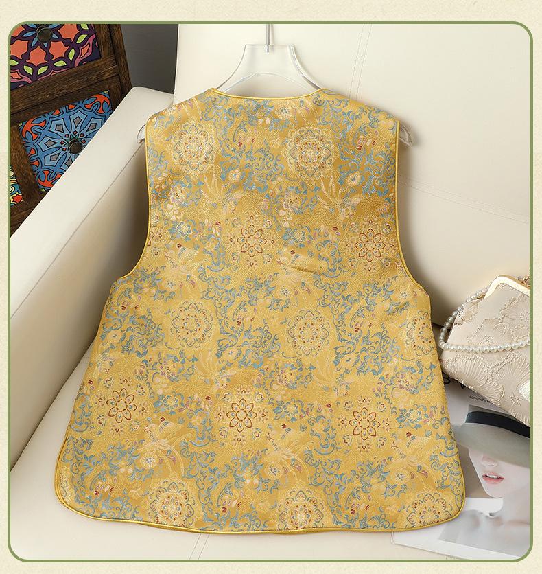2026 Nieuw Chinese Stijl Jacquard Ronde Hals Vest - Tang Pak Bovenkleding