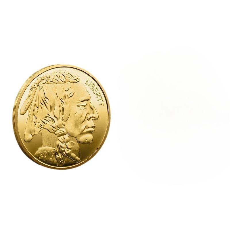 

Buffalo Gold Coin, Silver Coin, Commemorative Badge, Buffalo Head, Commemorative Coin, Gift, 2019, золотой
