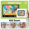Kinder Sofortbildkamera 2,4" IPS-Bildschirm 1080P Digitale Videokamera mit MP3-Player Spiele für Kindergeschenk 32G TF-Karte