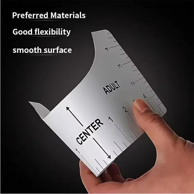 Transparent Acrylic T-shirt Alignment Ruler, Clothing Graphic Ruler, Front and Back Measurement, Sewing Guide Tools, 4 Pcs