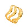 Cross-Border Ins Style Geometric Thick-Lined Stainless Steel Wide Band Ring for Women