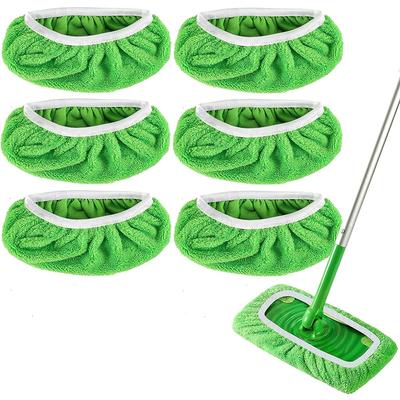 6pcs Reusable Wet Pads Compatible with Swiffer Sweeper Mop (Mop Is Not Included)