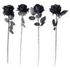 Dunkelgotische Künstliche Schwarze Rose Samt Seidenblume Halloween Zuhause Bar Schreibtisch Schlafzimmer Schrank Zimmer Studio Party Deko