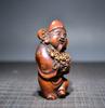 Chinese Boxwood Beautiful Wood Carved Painted Mammon Figure Statue Nice Art Work