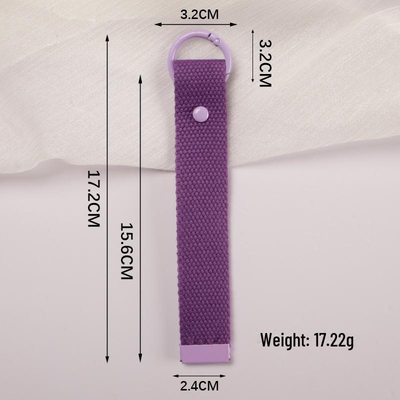 Personalized Pure Cotton Canvas Belt Keychain with Contrast Colors – Handmade INS Style