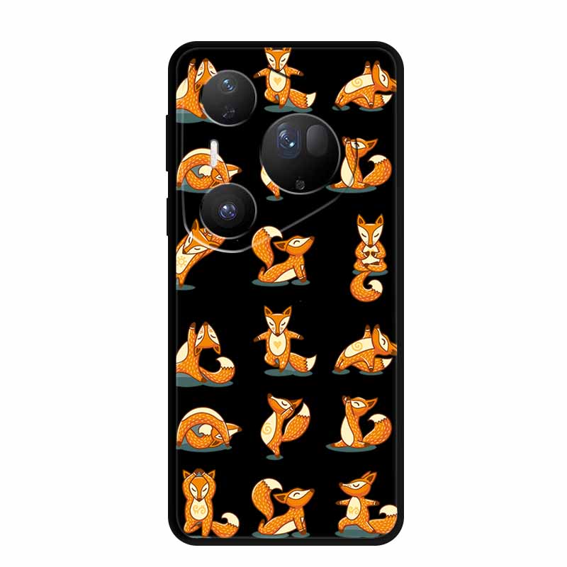 For Huawei Pura 80 Ultra 5G Case Coque Cartoon Cat Painted Black Silicone Soft Back Cover For Huawei Pura 80 Ultra Cases Shells