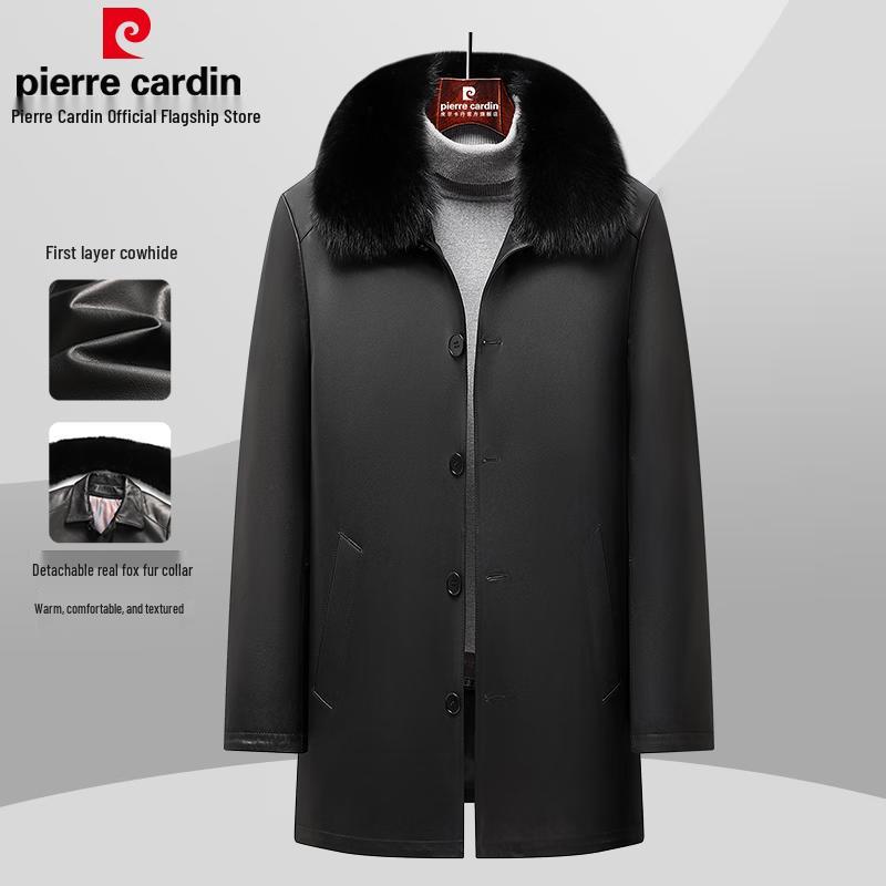 Pierre Cardin Men's Mid-Length Genuine Leather Jacket