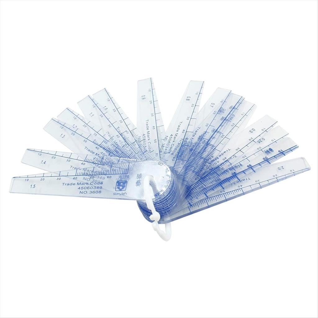 BHBL Plastic Feeler Gauge 0.05-2mm Thickness Measuring Tools 20 in 1 Feeler Gauge for Measuring Gaps
