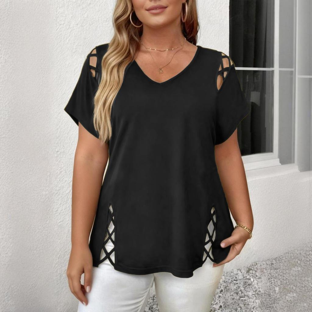 Women's Fashionable Short Sleeve Elegant Commuting And Casual Top