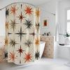 Starburst Shower Curtain - Retro Mid-Century Design, Atomic Era, Geometric Pattern, Vintage Bath Decor
