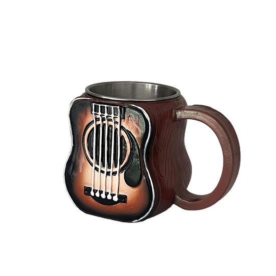

Musical Instrument Coffee Mug Ornament Guitar Piano Violin Drum Saxophone Electric Guitar Resin Mug Novelty Music Cup Gifts for Music Lovers Men Women