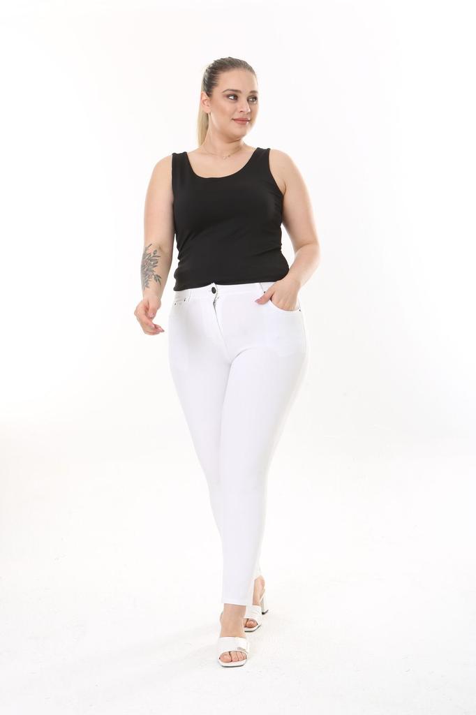 Women's Style Plus Size Pants Lycra Strech Skinyy High Waist Trousers