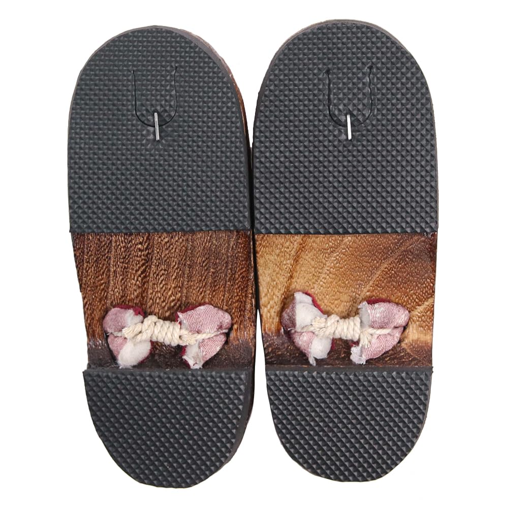 Geta Burnt Girls [KYOETSU] Clogs, Dull, Paulownia, (2 Roses, measurement_21_point_0_centimeters)