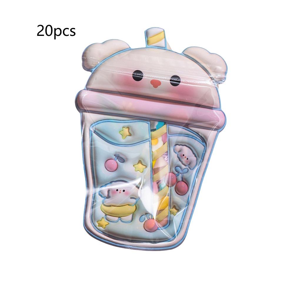 20pcs 3D Goodies Sealed Bags Bear Wrapping Bags Cute Self-sealing Bags New Year Gift
