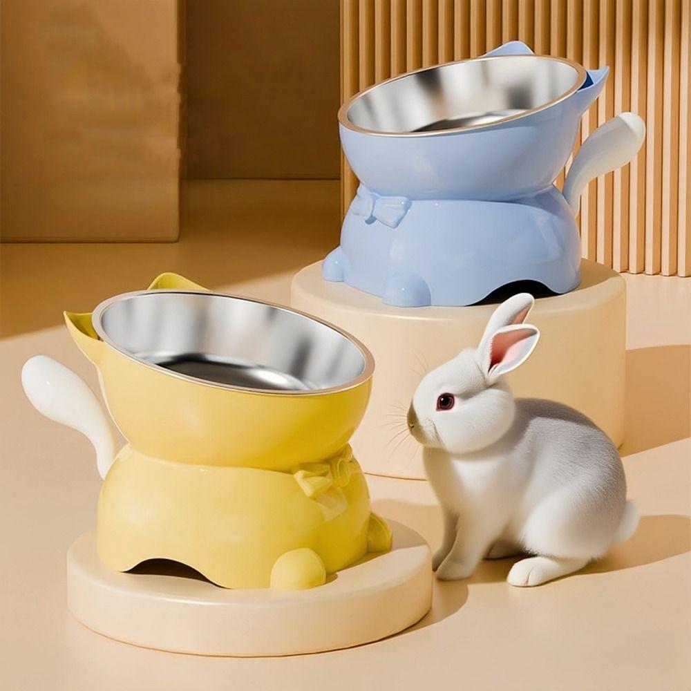 Large Diameter Neck Protection Bowl Anti-knock High Foot Bowl Cute Pet Food Bowl Indoor Use