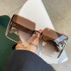 New Square Sunglasses Women Fashion Oversized Punk Eyeglasses Men Trendy Yellow Colors Shades Driving Eyewear UV400